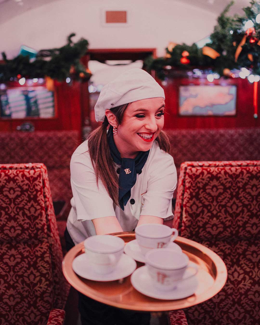 chef on board the polar express train ride