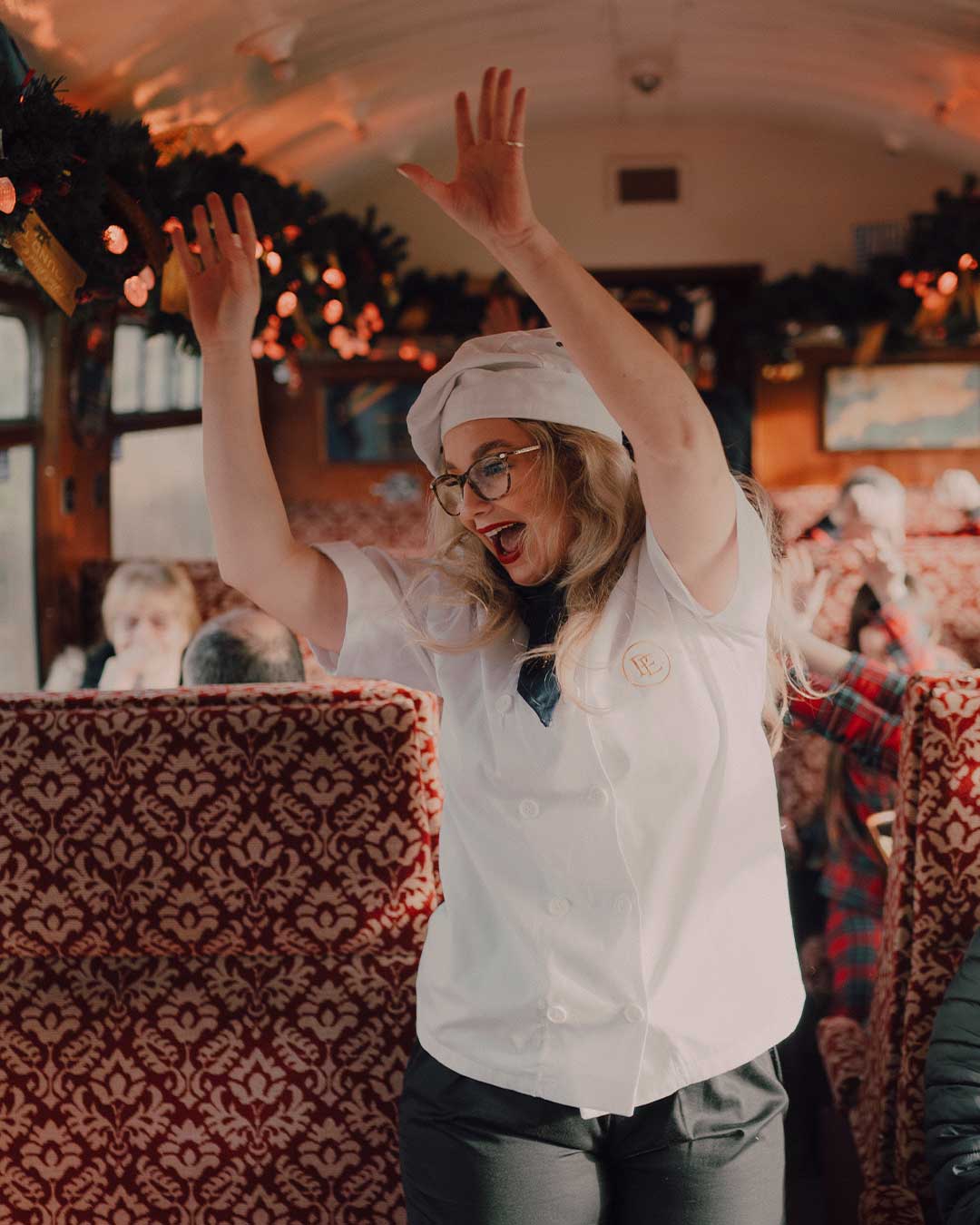 chef on board the polar express train ride