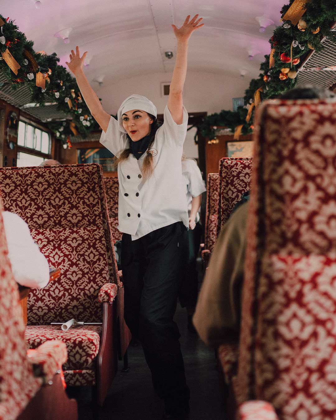 santa at the polar express train ride