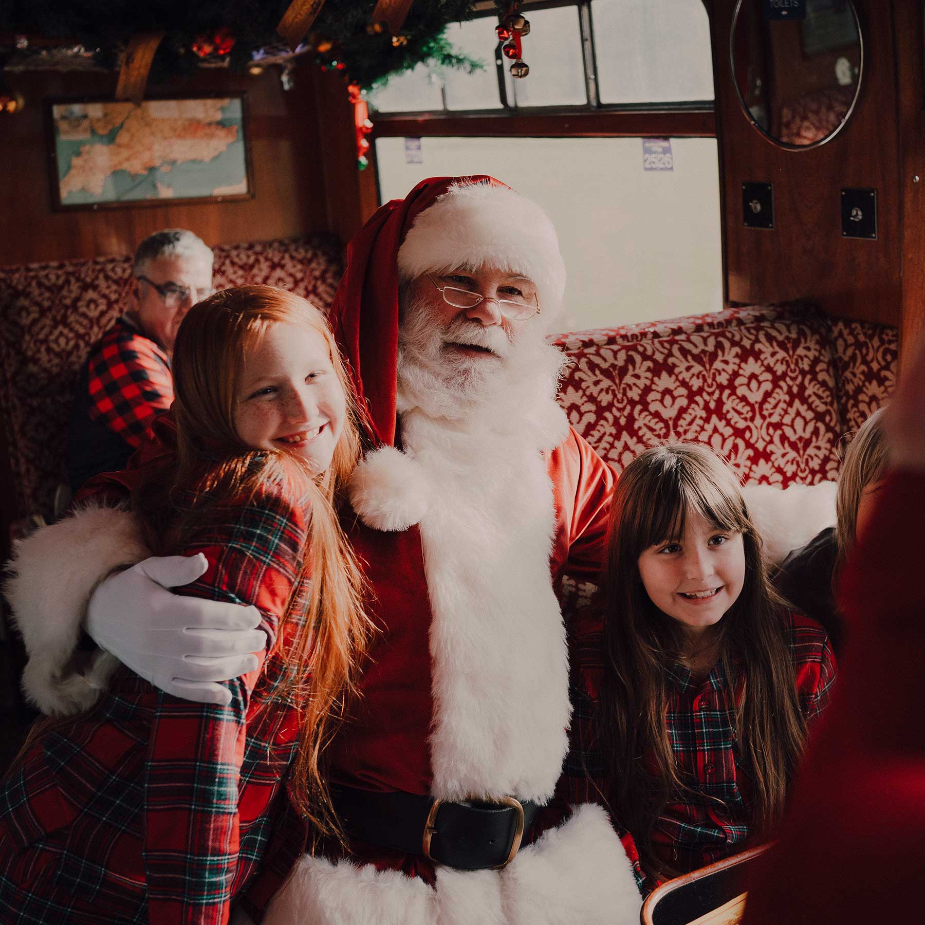 santa on board the polar express train ride
