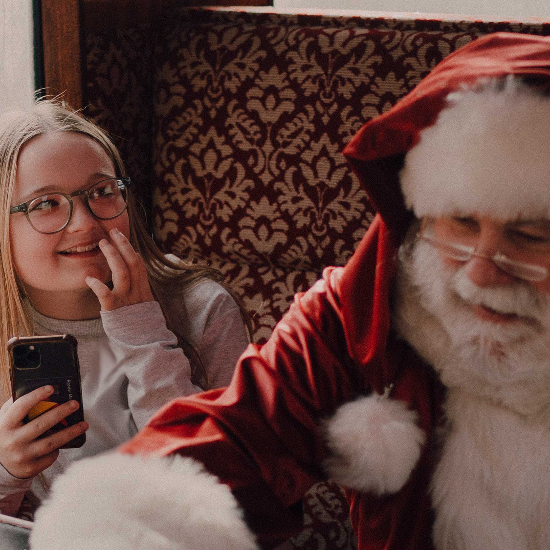 santa on board the polar express train ride