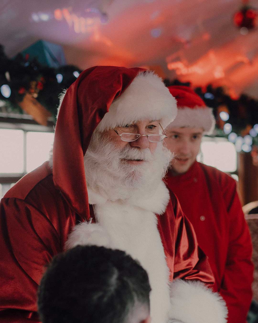 child on board the polar express train ride