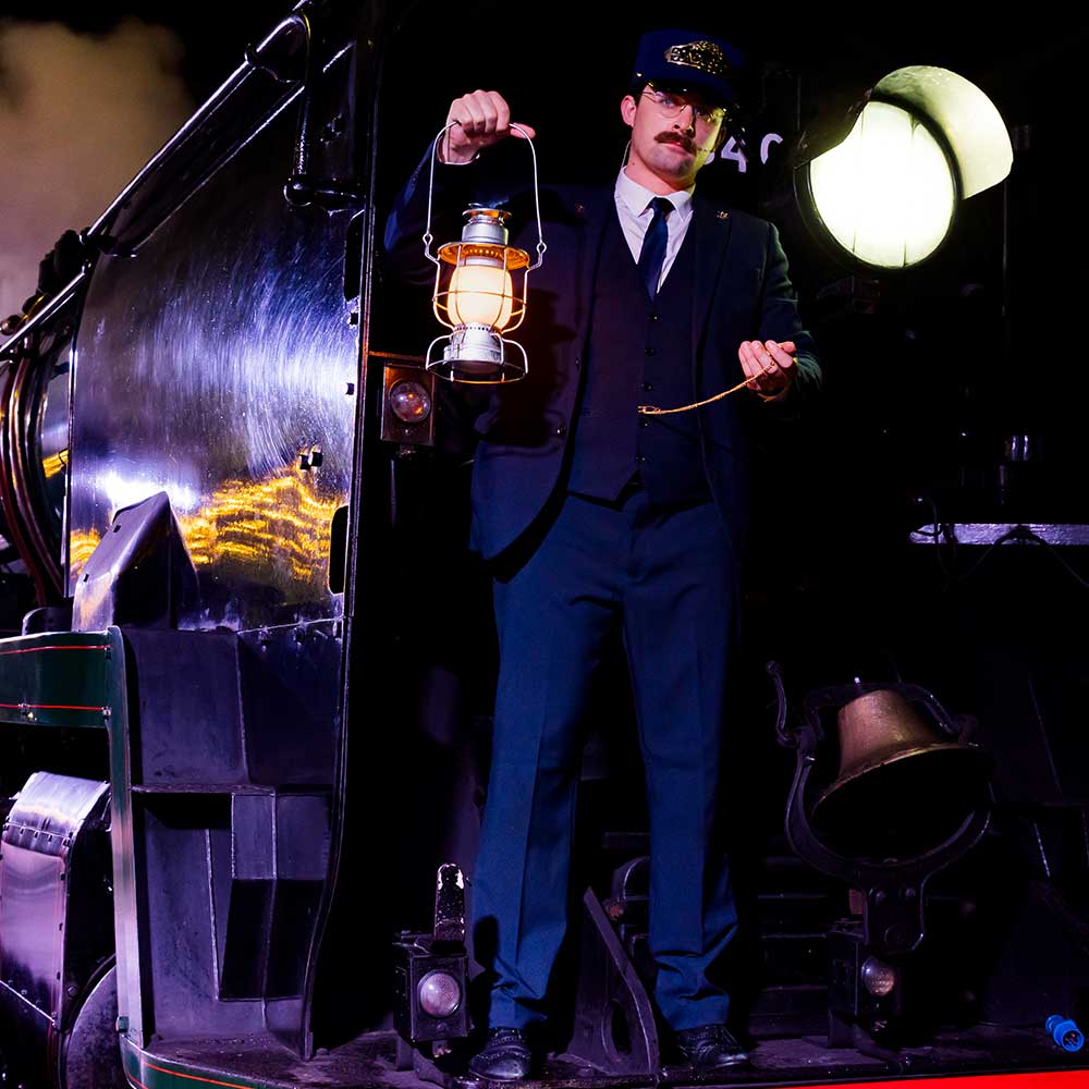 chef on board the polar express train ride